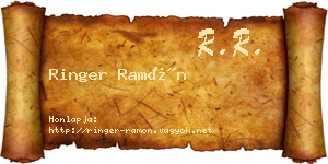 Ringer Ramón névjegykártya